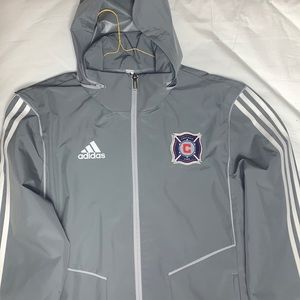 Adidas Chicago Fire Soccer Jacket w/ Zipper Hood
